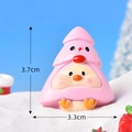 Pink chick dressed as a Christmas tree figurine, 3.7cm resin holiday decoration - No. 8 Pink Christmas Tree Duck