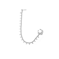 Bohemian silver nose chain to earring with crescent moon charms and ethnic engraving - Silver