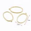 Golden oval jewelry connectors 35x22mm for DIY necklaces and earrings craft making - DY040-16K Gold (Oval)