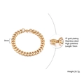 Pulsera de cadena cubana pulida de 9mm en acero inoxidable chapado en oro de 18K - BR-755 Cadena de Eslabones Gruesa (9mm) / 18cm
