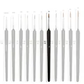 Detailed size chart for 11-piece triangular fine tip nylon artist paint brush set - Black / #3 (round Rod)