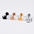 Crown labret stud set in black, rose gold, gold, and silver stainless steel finishes - Crown
