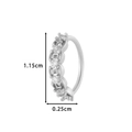 Anello al naso argento con zirconi lucidi, diametro 1,15 cm, gioielli per piercing - Stile 1-Cerchio con Zirconia (HSPJ0164) / Argento