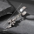 Detailed view of snake wrapping around a dagger earring showing length of 3.93cm and width of 1.06cm - Snake Wrapped Dagger Style (S160)