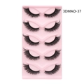 Set of 5 pairs 3D cat-eye false eyelashes with thick black band in style 3DMAO-37 - 3DMAO-37