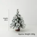Mini albero di cedro natalizio floccato da 30cm con effetto neve e base in legno - Pino Inneccato Da 30cm