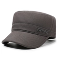 Men's dark gray cadet cap in cotton twill fabric with Spirit embroidery detail - Gray