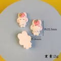 Cute strawberry bunny resin flatback for DIY crafts, blue polka dot dress, 22.5x16mm size - Style 4 Polka Dot Rabbit