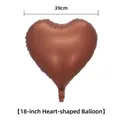 18 inch coffee brown heart-shaped foil balloon with metallic finish measuring 39cm - Chocolate