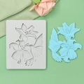 Silikonform mit Blumen- und Kolibri-Motiv für DIY-Fondant und handgemachte Seifen - Lilie Kolibri (605)