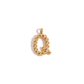 Mini 18K gold-plated stainless steel letter Q pendant with twisted rope texture design - Gold - Letter Q