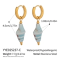 Detailed size specifications of ceramic conch earrings with stainless steel hooks - Blue and White Conch (YYE025237-C)