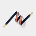 Deep blue and coral pink canvas shoulder strap with gold-tone metal lobster clasps - Width 2.5cm Length 70cm / Blue Gold Buckle
