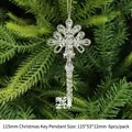 Set of 6 transparent acrylic star icicle Christmas ornaments with silver strings - 115mm Christmas Key Pendant