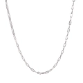 Détail du collier chaîne trombone en acier inoxydable argenté au fini poli - Argenté