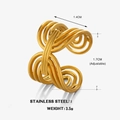 Verstellbarer goldener Edelstahlring mit mehrlagigem Wickeldesign für Damen - Linienstil / Gold