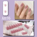 Set di unghie finte rosa antico traslucido, forma quadrata-ovale, modello A076 - A076 Viola Traslucido Jelly (A076)