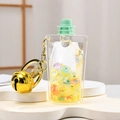 Creative yellow milk bottle keychain with golden bell and liquid glitter sequins - Bell Sippy Cup Style / Yellow-Green