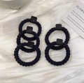 5-piece set of black high-elastic hair ties with minimalist black bear charms - Plush Style / Black Plush Bear