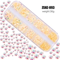 12-grid storage box with yellow resin flatback rhinestones for acrylic nail art decoration - Champagne AB (ZSHZ-893)