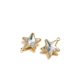 Star-shaped pendant in gold plating with faceted clear crystal and secure metal loop - White