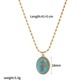Goldene Kugelkette mit blauem Seepferdchen-Anhänger vor weißem Hintergrund - Blaues Seepferdchen-Stil (TN3483-BL)