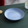 Light blue circular fruit plate with matte texture and gold rim for home use - Blue-20CM Plate