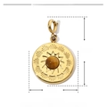 Technical drawing showing 24mm height and 15mm diameter of the stone pendant - YF195x3 (Round/Natural Stone)