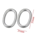 Bright silver stainless steel oval pendant connectors, 33mm by 21mm for DIY jewelry - Steel Style 2