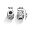 Edelstahl-Abstandshalter in Silber mit Pfotenabdruck-Mustern für DIY-Schmuck - Pfotenabdruck / Stahlfarbe