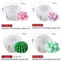 Moules en silicone pour bougies 3D succulentes et cactus pour bricolage DIY - Moule Succulente Lot de 4 (186/187/195/197) / Blanc