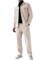 Ensemble beige deux pièces pour homme avec veste chemise et pantalon de survêtement - S / Abricot