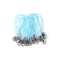 Light blue braided phone lanyard with silver metal clasp for DIY jewelry accessories - Lake Blue