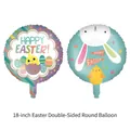 18-inch double-sided Easter bunny and egg aluminum foil balloon for party decoration - 18 Inch Easter Double-Sided Round Balloon