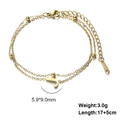 Double-layer gold stainless steel bracelet featuring a polished letter J pendant - Letter-J / Gold