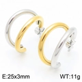 Zweifarbige Creolen aus Edelstahl in Gold und Silber, 25x3mm minimalistisches Design - Zweifarbig (Gold und Silber)