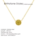 August Peridot birthstone necklace in 14K gold stainless steel with 8mm green gem - August Light Green (Peridot Color)