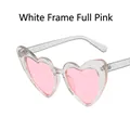 Herzförmige Glitzer-Sonnenbrille in Weiß mit rosa Gläsern und Silber-Glitzer - Weißer Rahmen Rosa Glas