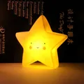 Star-shaped cartoon night light with a smiling face and warm yellow ambient glow - Large Yellow Star