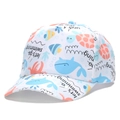 Casquette de baseball enfant blanche avec imprimés animaux marins et motifs de mer - Vie Marine Blanche