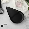 Minimalist matte black oval stainless steel jewelry tray for elegant home organization - Stainless Steel / Waterdrop Shape Black (18*10.5cm)