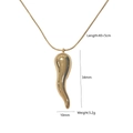 Polished gold chili pendant necklace details with dimensions 34mm height and 40cm chain - Chili Pendant Necklace