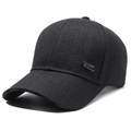 Berretto da baseball grigio scuro da uomo con logo in metallo per sport e tempo libero - Stile Etichetta Testo In Metallo / Ricamo Sport Grigio