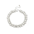 Collier vintage argenté avec cristaux de goutte et chaîne réglable pour femme - Ton Or Blanc