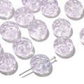 DIY jewelry beads in light purple glass with flat round shape and spiral relief patterns - 10 Pieces Pack / Purple