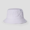 Detailed close-up of white cotton bucket hat showing fabric texture and brim stitching - M (56-58cm) / White