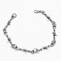 Detail of silver barbed wire thorn necklace with a lobster clasp and metallic finish - Bracelet / Silver