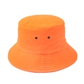 Dettaglio cappello alla pescatora arancione con occhielli in metallo e tesa cucita - Taglia unica / Arancione Fluorescente