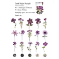 Donkerpaarse PET bloemen sticker set voor scrapbooking met vintage bloemmotieven - Donker Nachtpaars