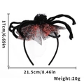 Halloween headband with black plush spider and red spider web mesh, dimensions 21.5x17cm - 3D Spider Web Mesh